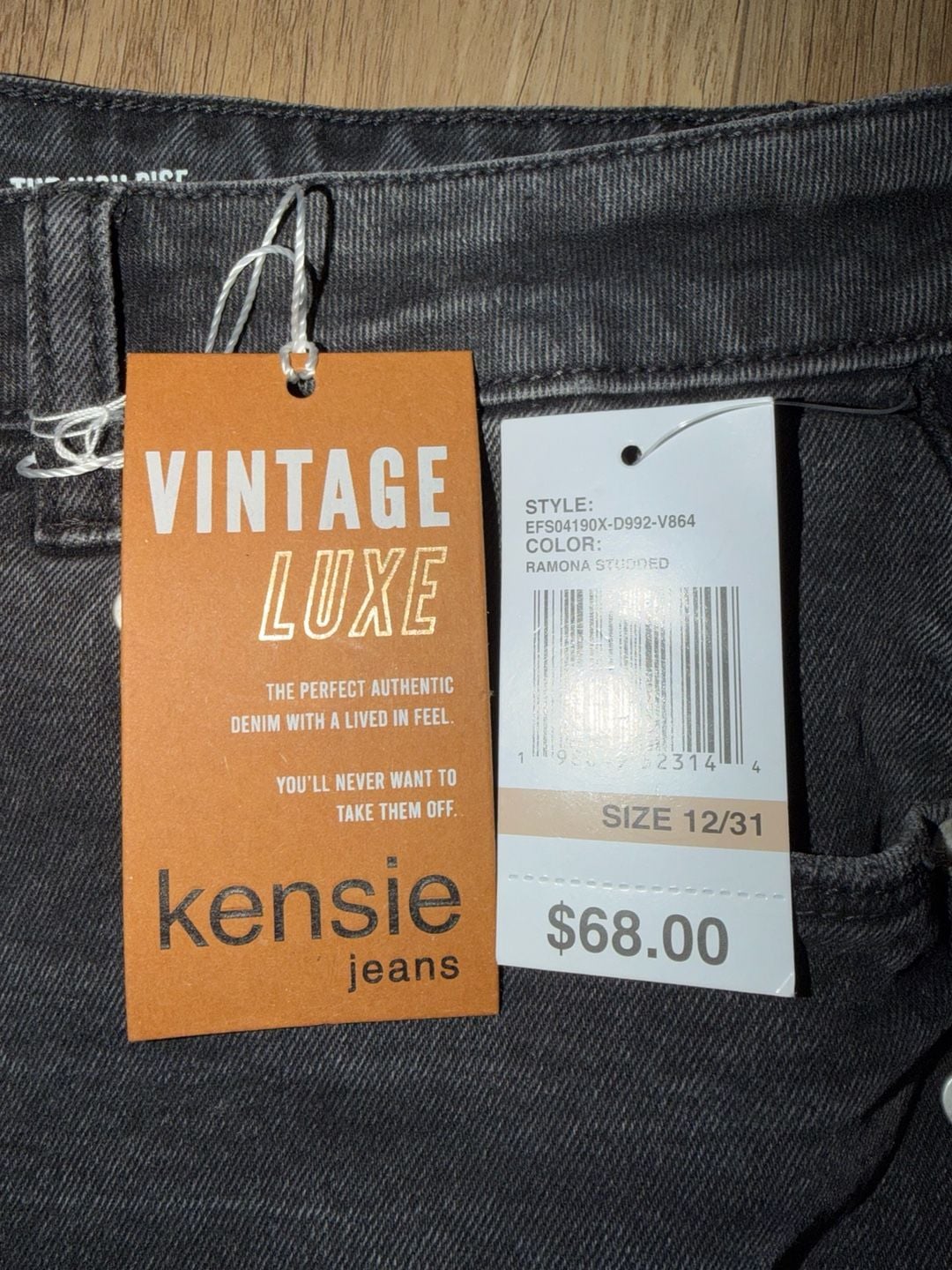 Kensie Jeans Black Studded High-Rise Denim Mini Skirt – Size 12/31 7