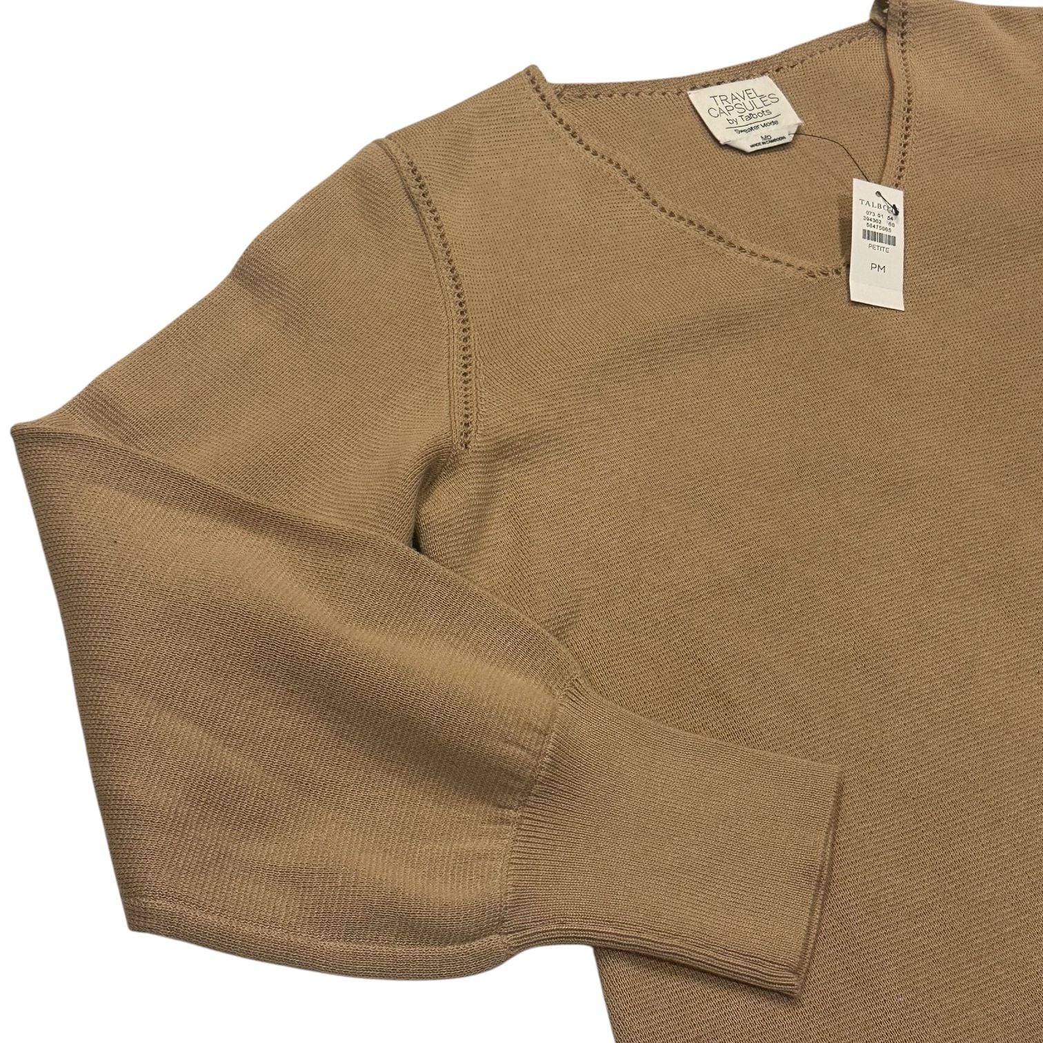 Travel Capsules by Talbots Sweater Dress Size Petite Medium Brown V-Neck Knit 4