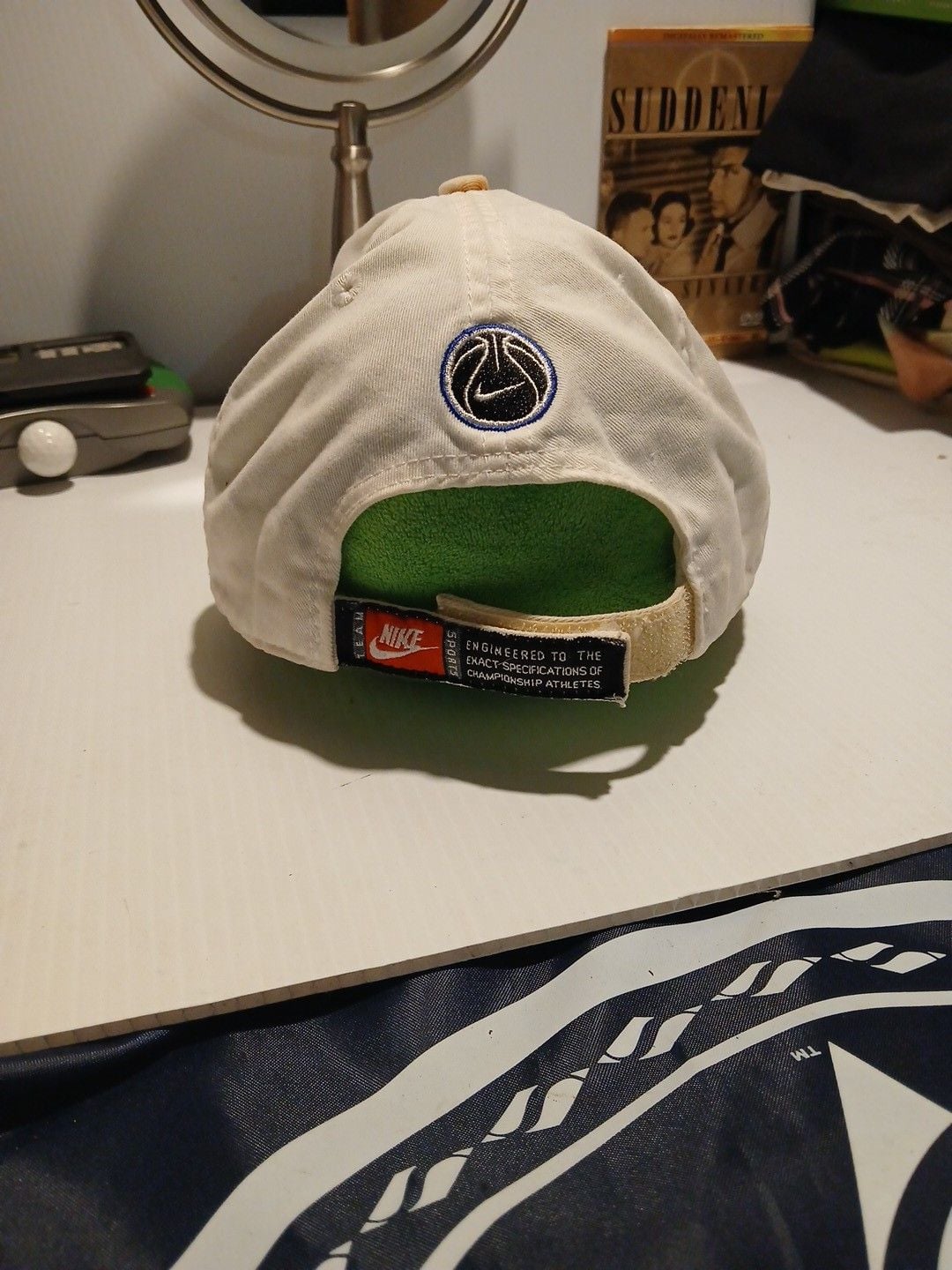 Nike Basketball Vintage Dad Hat White Blue Embroidered Strapback 4