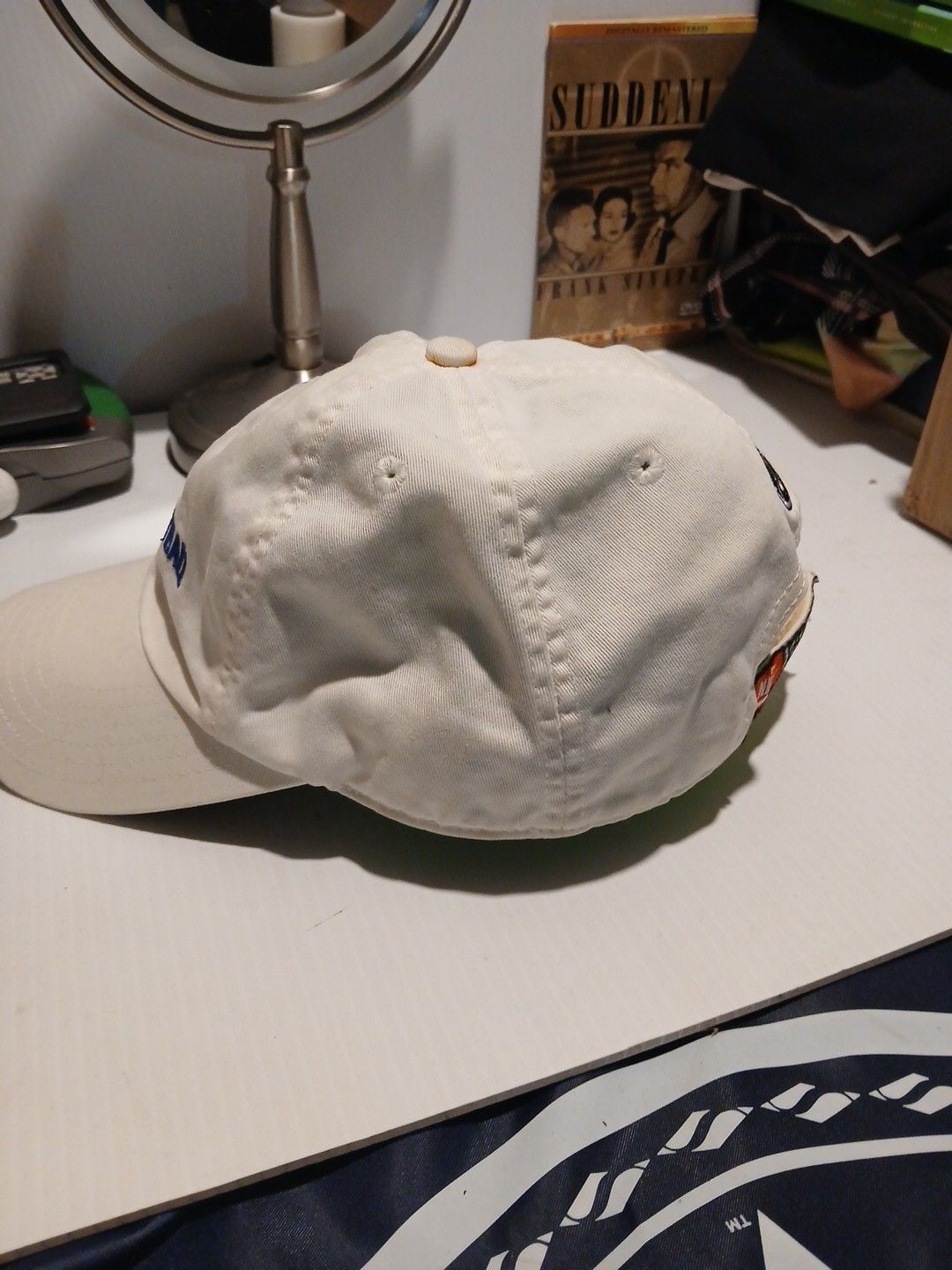 Nike Basketball Vintage Dad Hat White Blue Embroidered Strapback 6