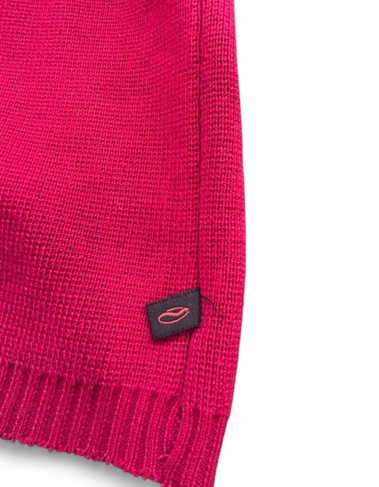 Vans V-Neck Sweater Size L Red Gray Stripe Knit Pullover 4