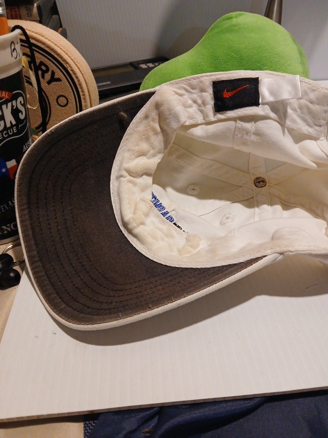 Nike Basketball Vintage Dad Hat White Blue Embroidered Strapback 8