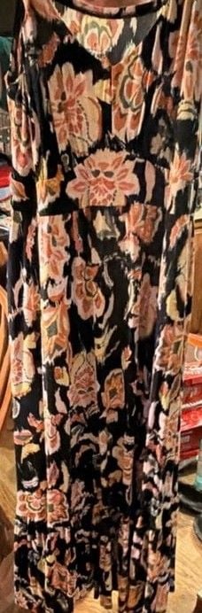 Torrid Maxi Dress Size 2 Floral Spaghetti Strap Black 2