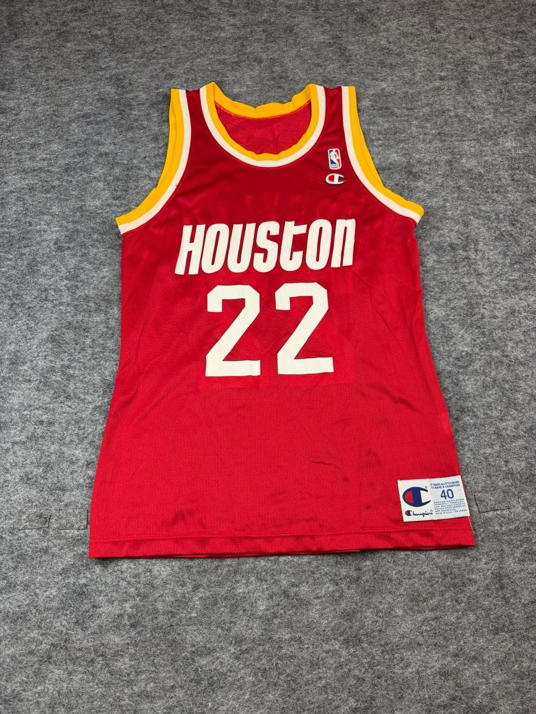 Champion Houston Rockets Clyde Drexler Jersey Size 40 Vintage 10
