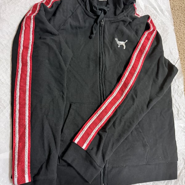 Victoria's Secret Pink Full Zip Hoodie Size L Black