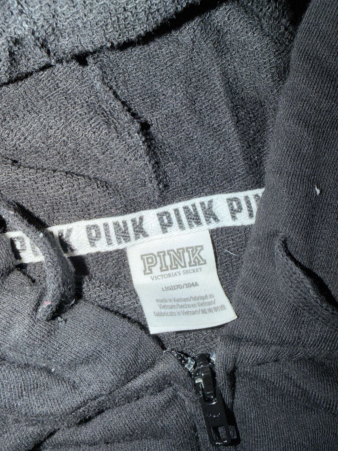 Victoria's Secret Pink Full Zip Hoodie Size L Black 5
