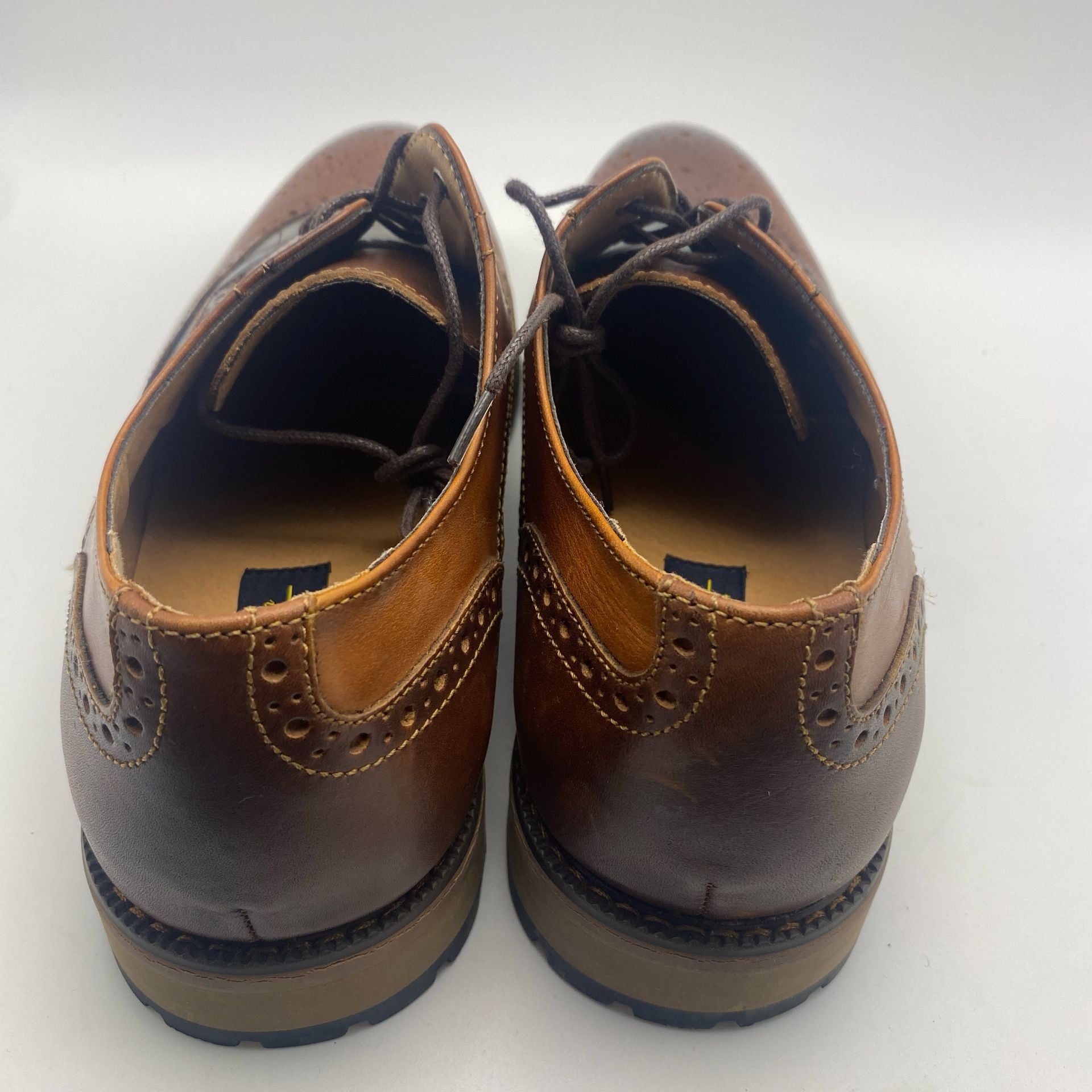 La Milano Gary II Size 10 Tan Navy Wingtip Dress Shoes (DS1028) 6