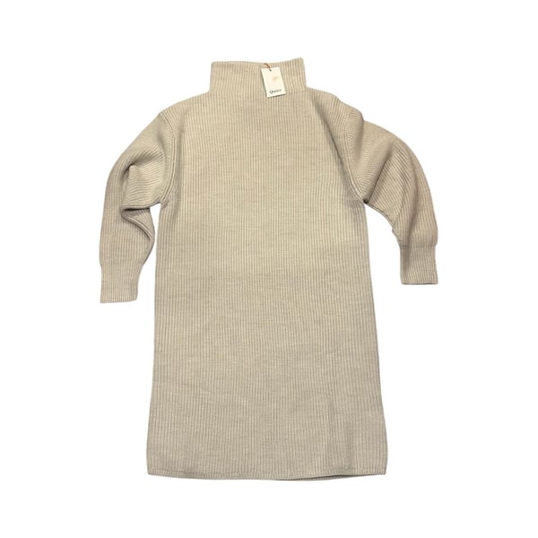 Quince Turtleneck Sweater Dress Size Large Merino Wool Beige NWT