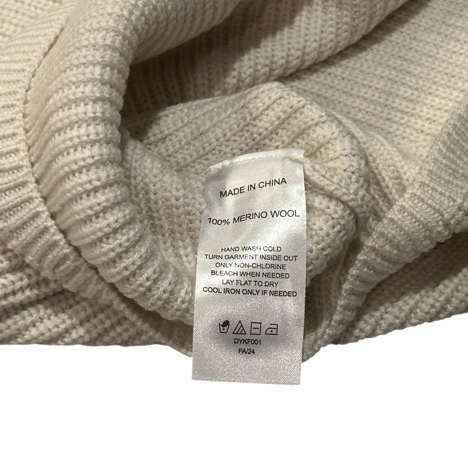 Quince Turtleneck Sweater Dress Size Large Merino Wool Beige NWT 7
