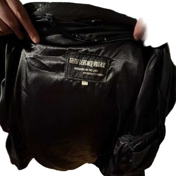 Shaw Leather Village Leather Jacket Size M Black