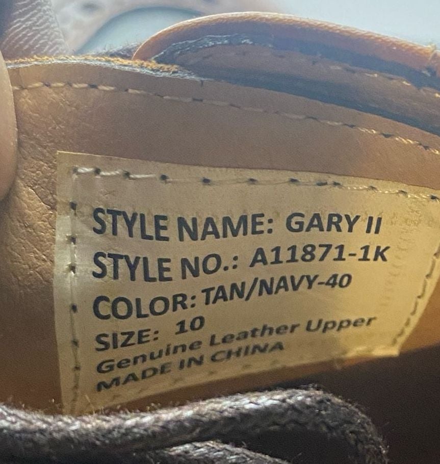 La Milano Gary II Size 10 Tan Navy Wingtip Dress Shoes (DS1028) 3