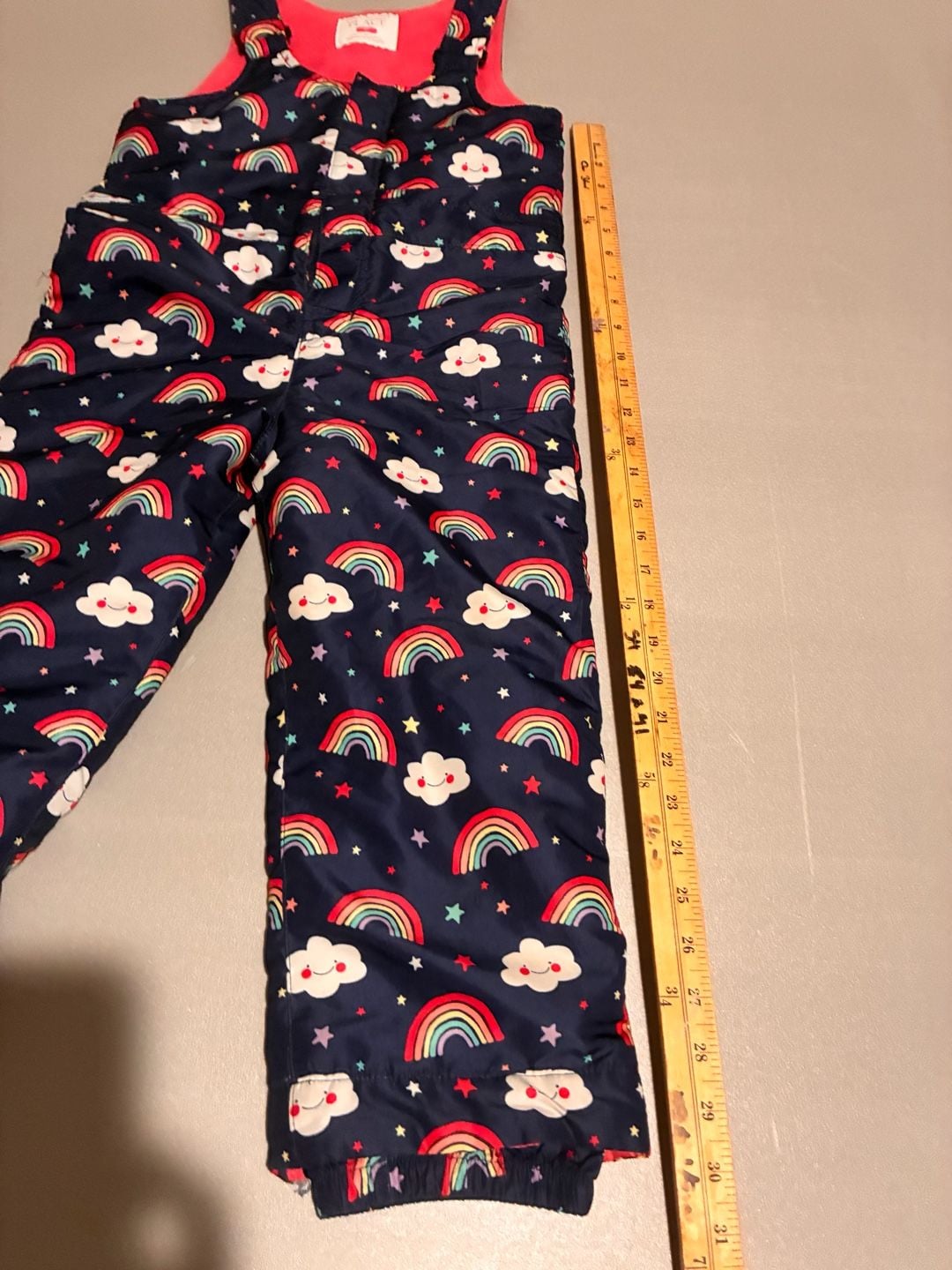 Pink snow suit rainbows and clouds new 3