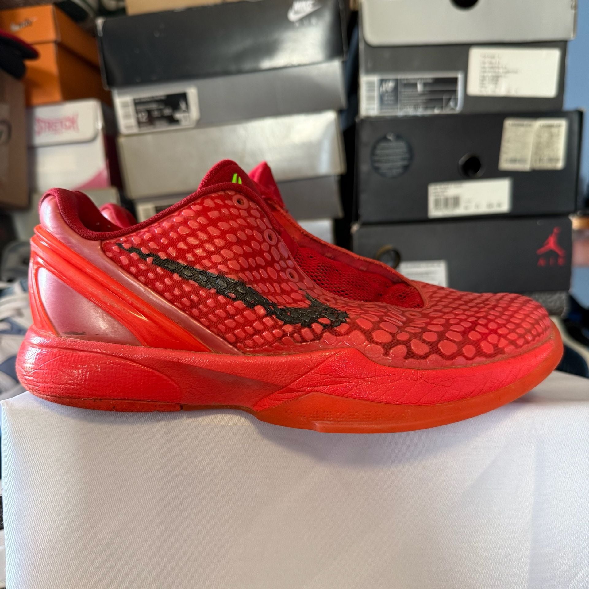 Nike Kobe 6 Protro GS Size 6Y Reverse Grinch Red Basketball Shoes 2