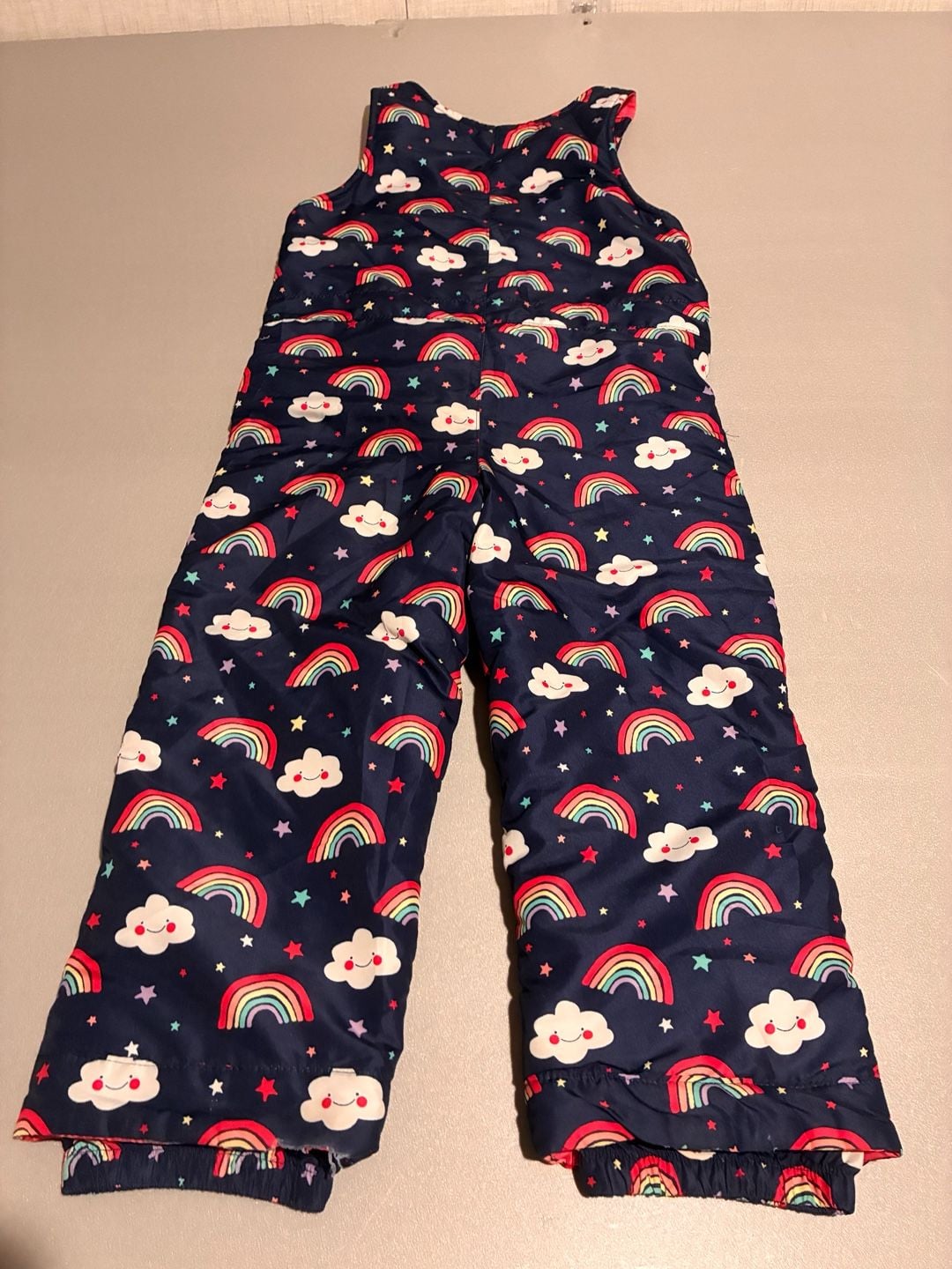 Pink snow suit rainbows and clouds new 5