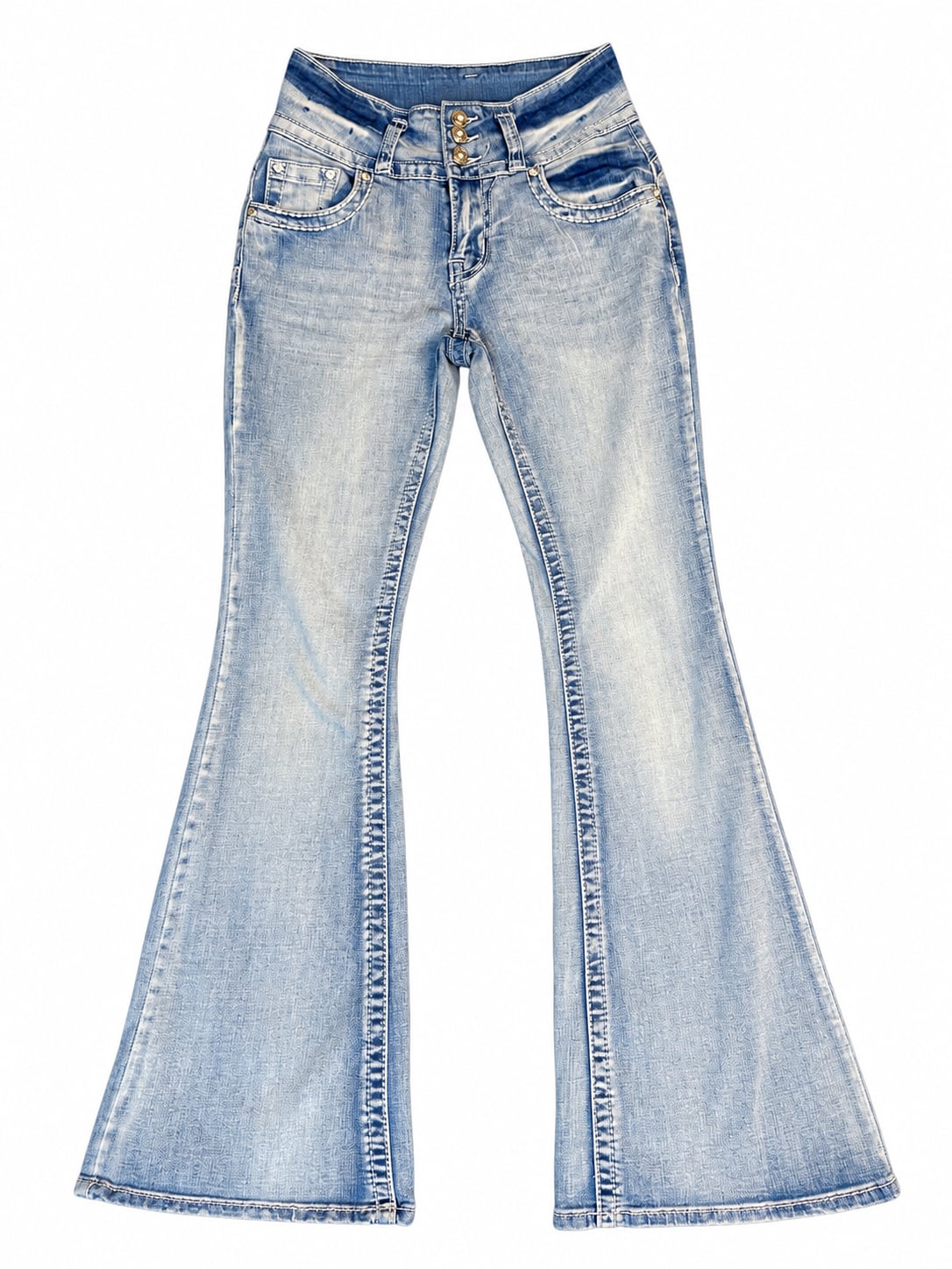 SKY Premium Denim Jeans Size 1/2 Cross Embellished Flare 2