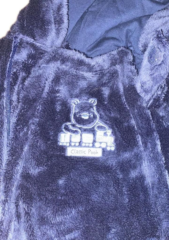 Disney Baby Winnie the Pooh Navy Blue Footed Pram Suit - 3 months 3