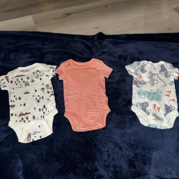 Carter's Child of Mine Bodysuits 3-Pack Newborn White Orange
