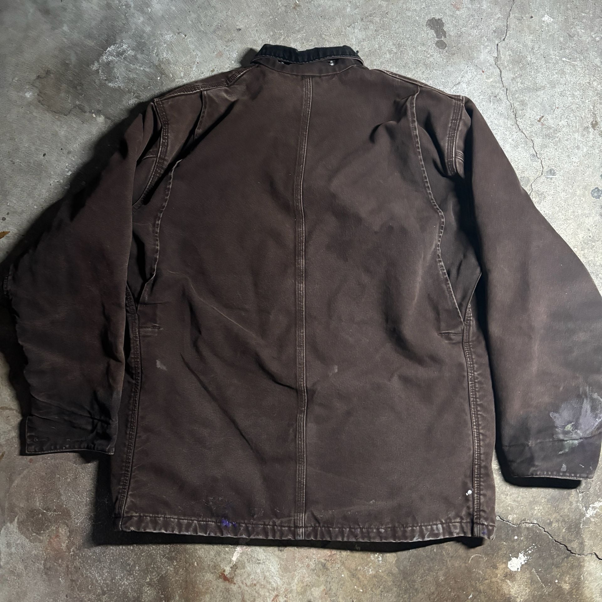 Brown faded vintage 2005 Carhartt jacket X-Large Tall Brown Duck Blanket Lined 5