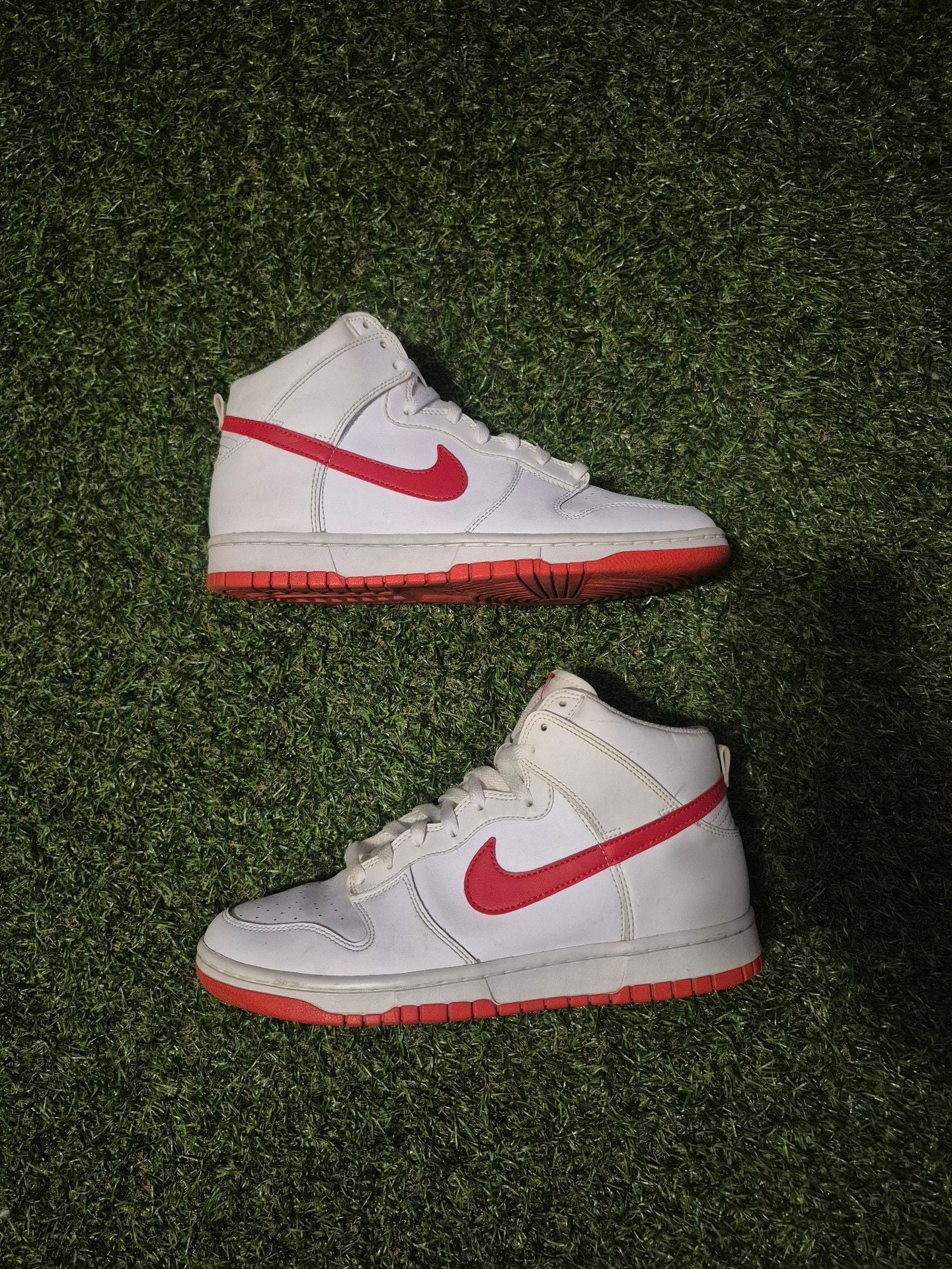 Nike Dunk High White Red Leather Sneakers 2