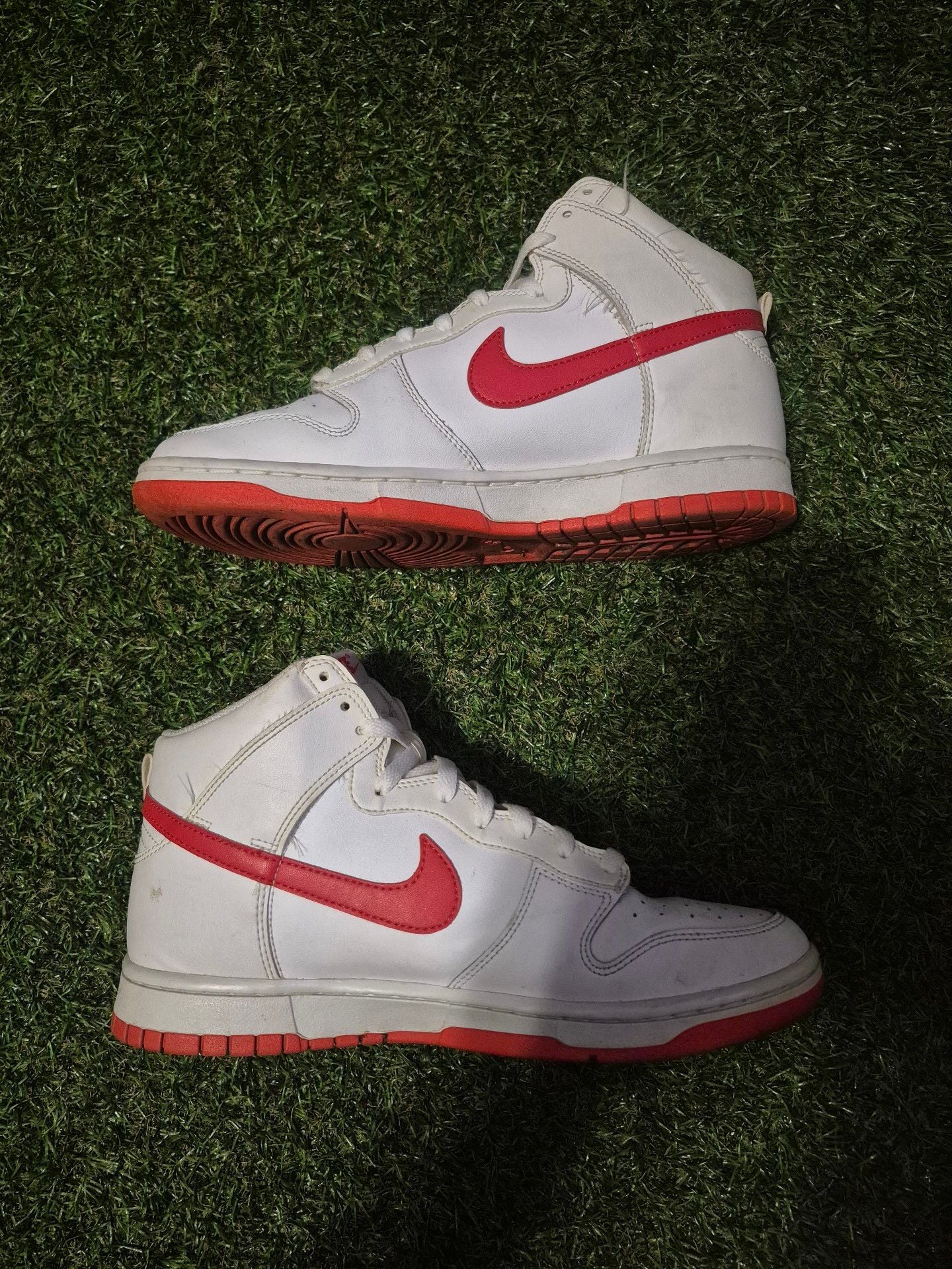 Nike Dunk High White Red Leather Sneakers 3