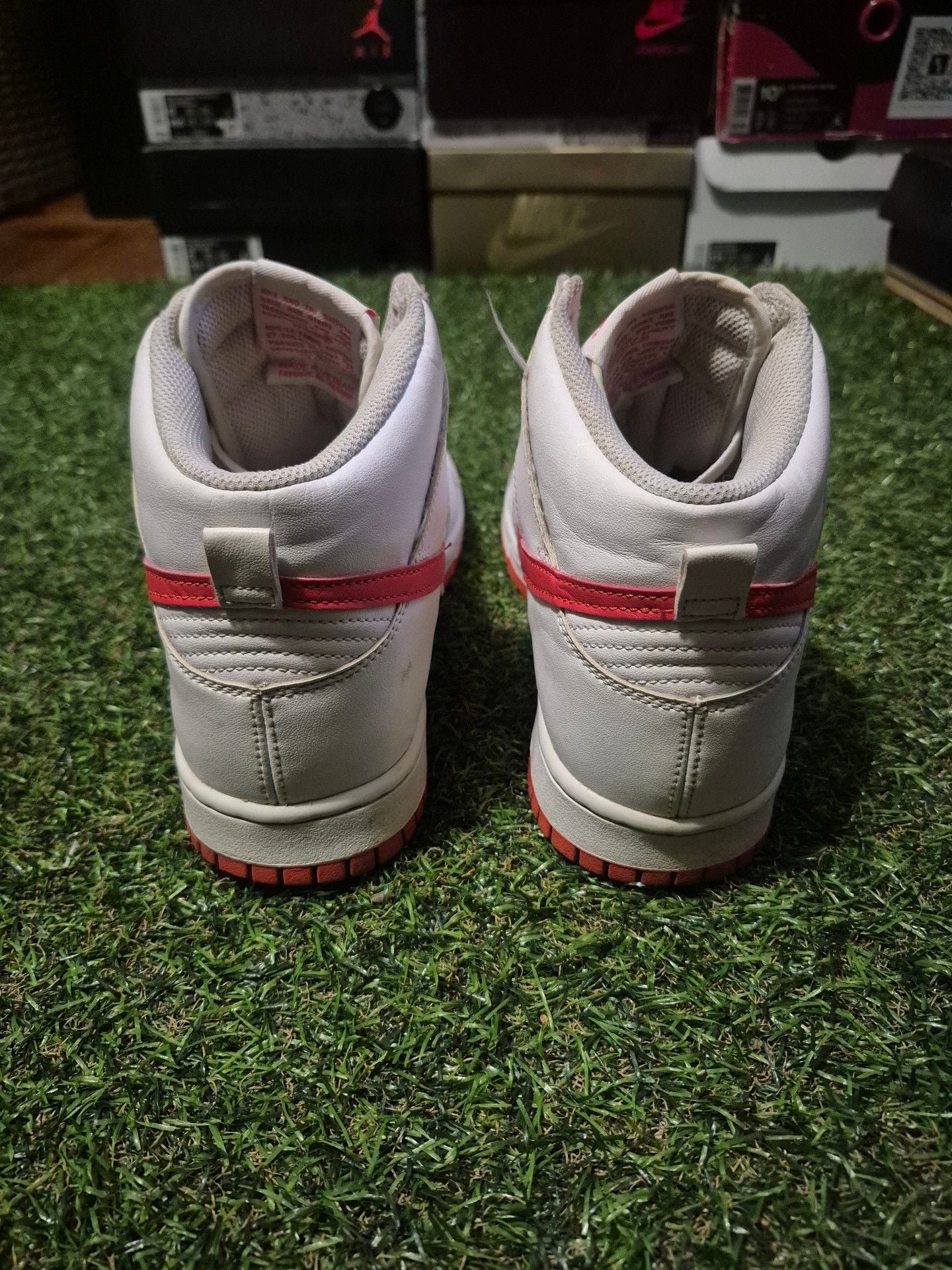 Nike Dunk High White Red Leather Sneakers 5