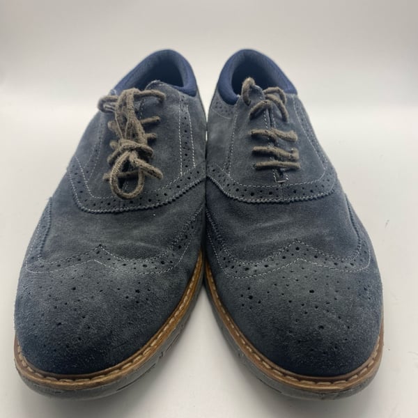 Bass Propel Wingtip Size 11.5M Blue Suede Leather Casual Shoes (DS1031)