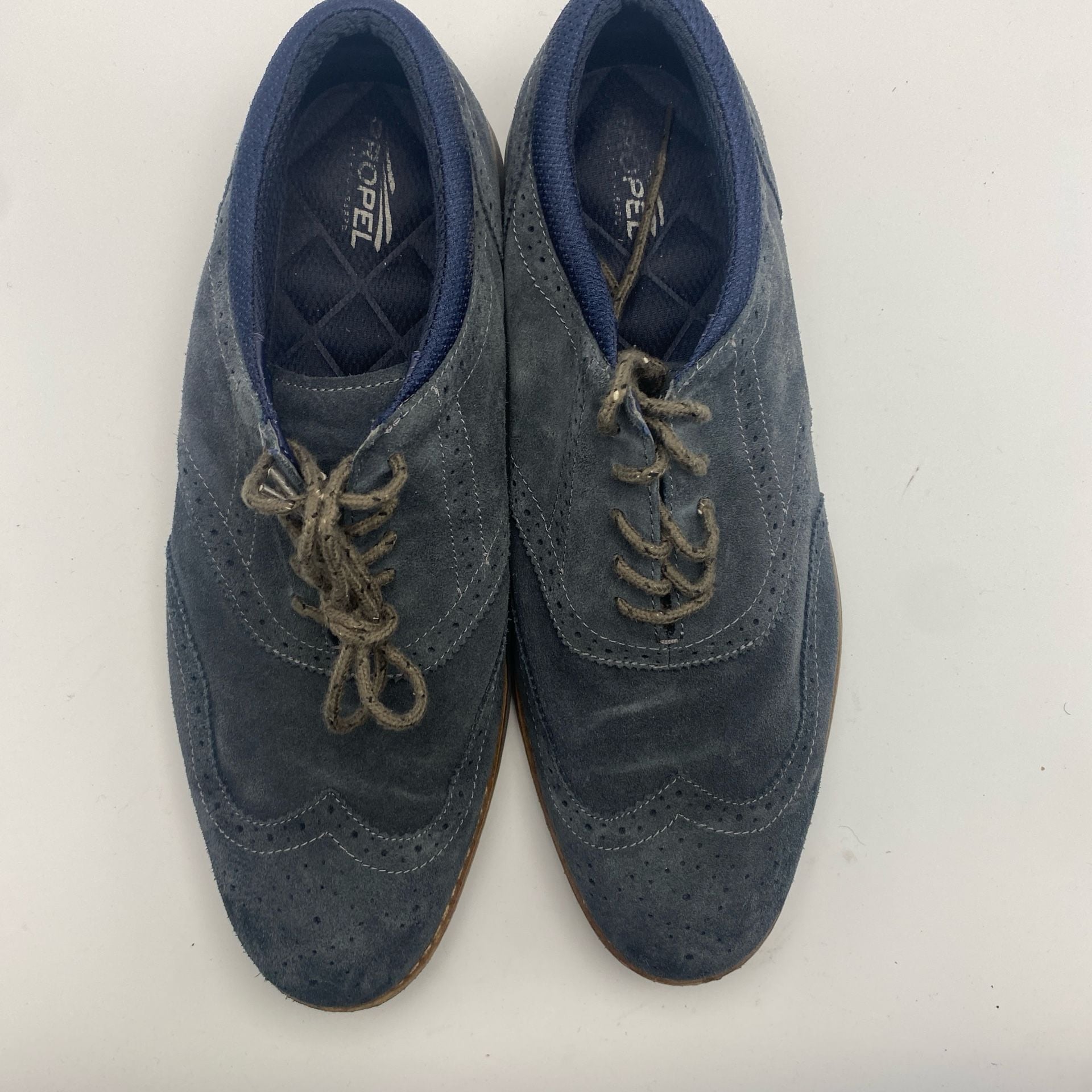 Bass Propel Wingtip Size 11.5M Blue Suede Leather Casual Shoes (DS1031) 4