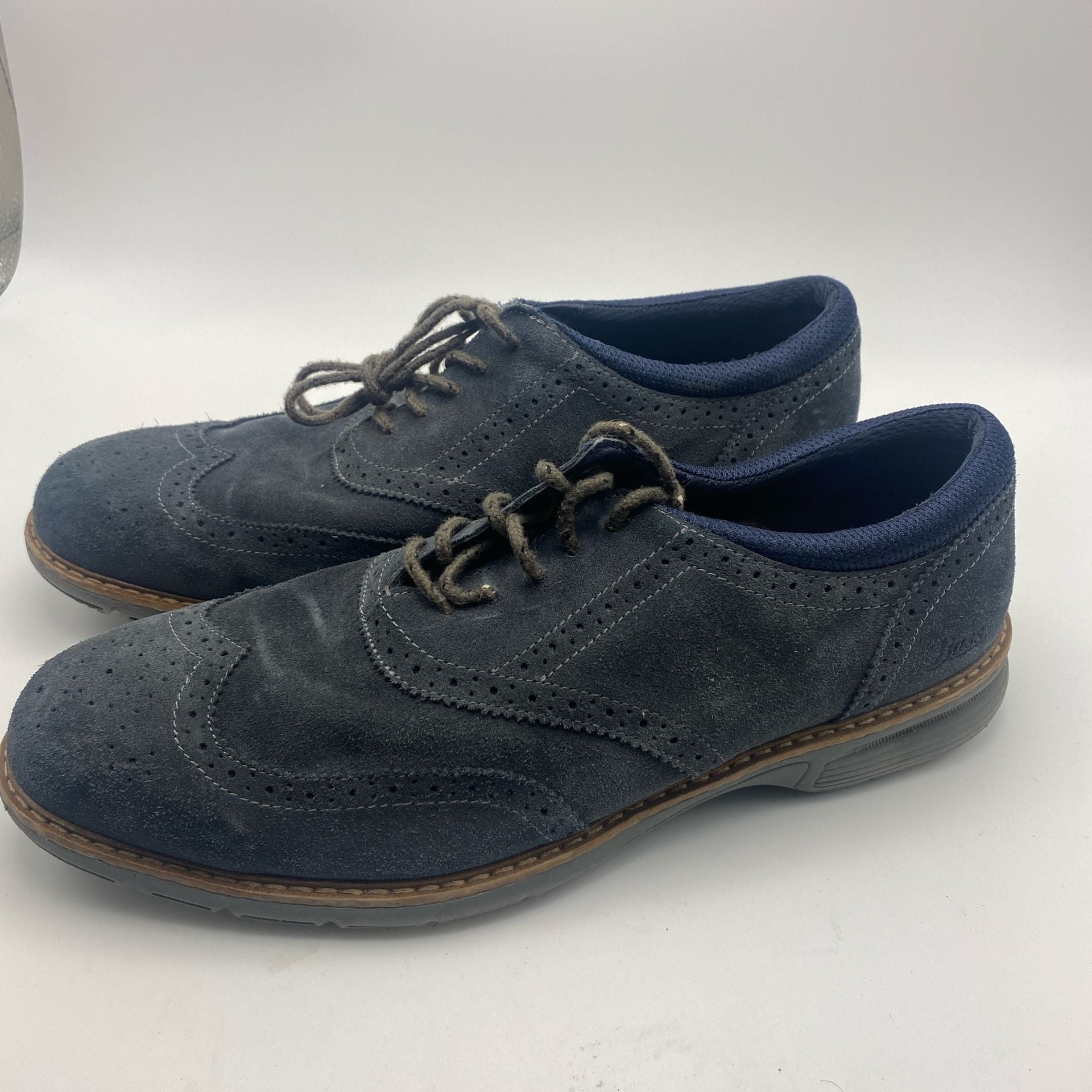 Bass Propel Wingtip Size 11.5M Blue Suede Leather Casual Shoes (DS1031) 5