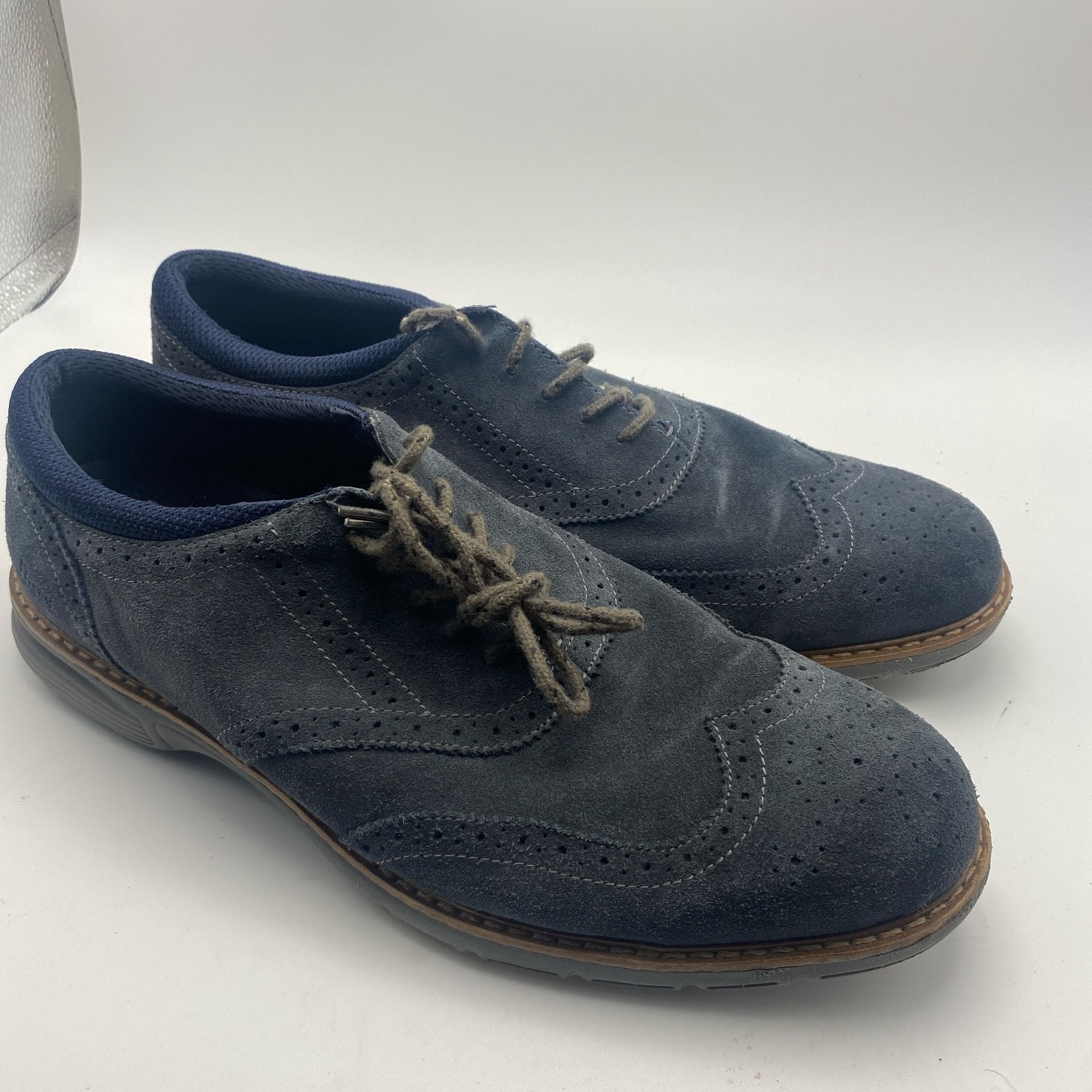 Bass Propel Wingtip Size 11.5M Blue Suede Leather Casual Shoes (DS1031) 6