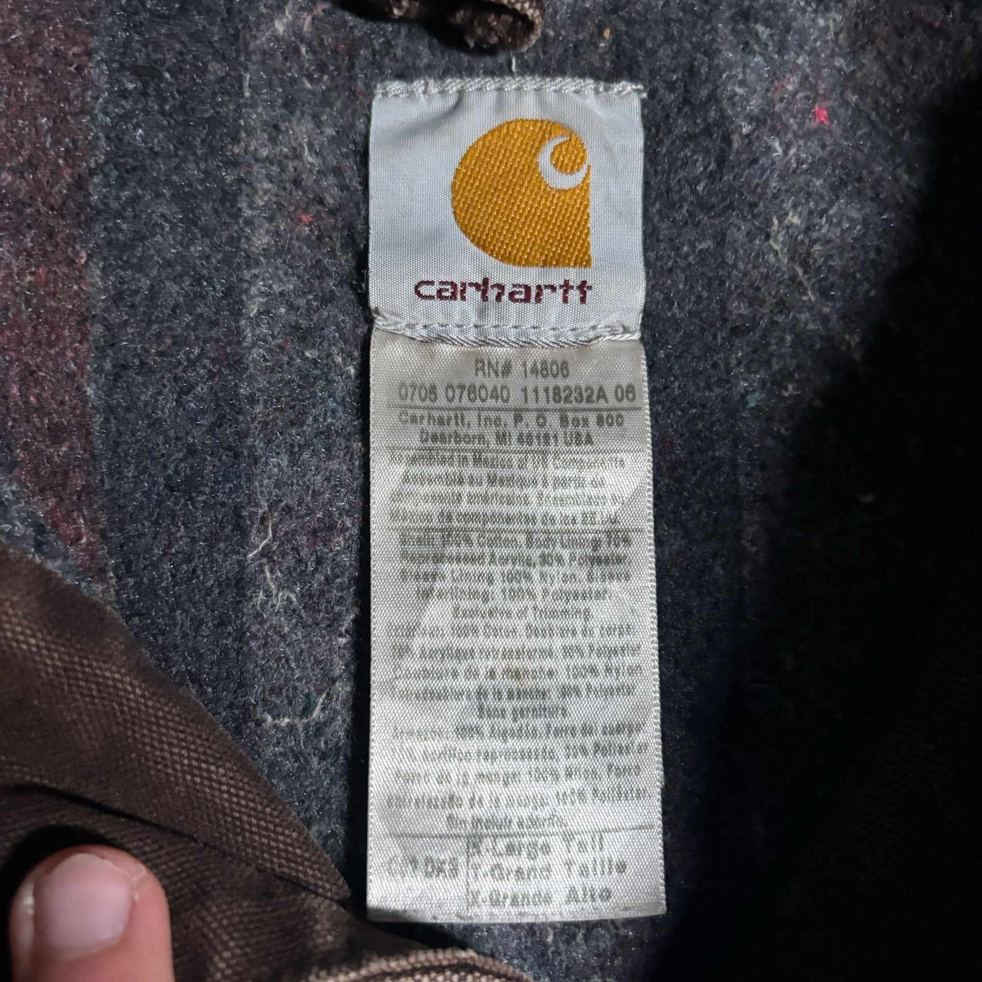 Brown faded vintage 2005 Carhartt jacket X-Large Tall Brown Duck Blanket Lined 8