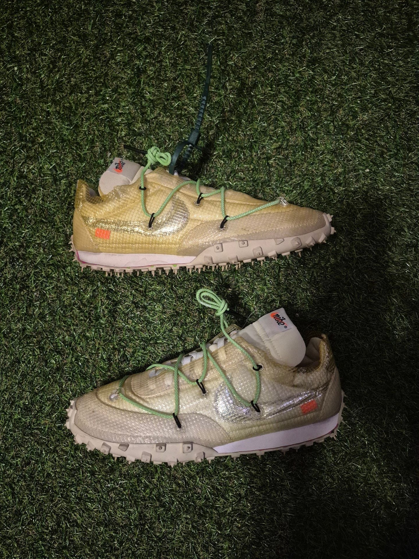 Off-White x Nike Waffle Racer Electric Green 2
