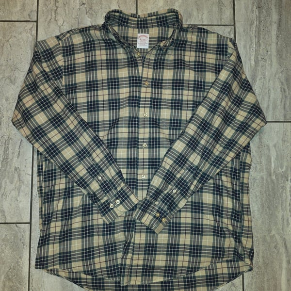 Brooks Brothers Madison Plaid Button Down Shirt Size L