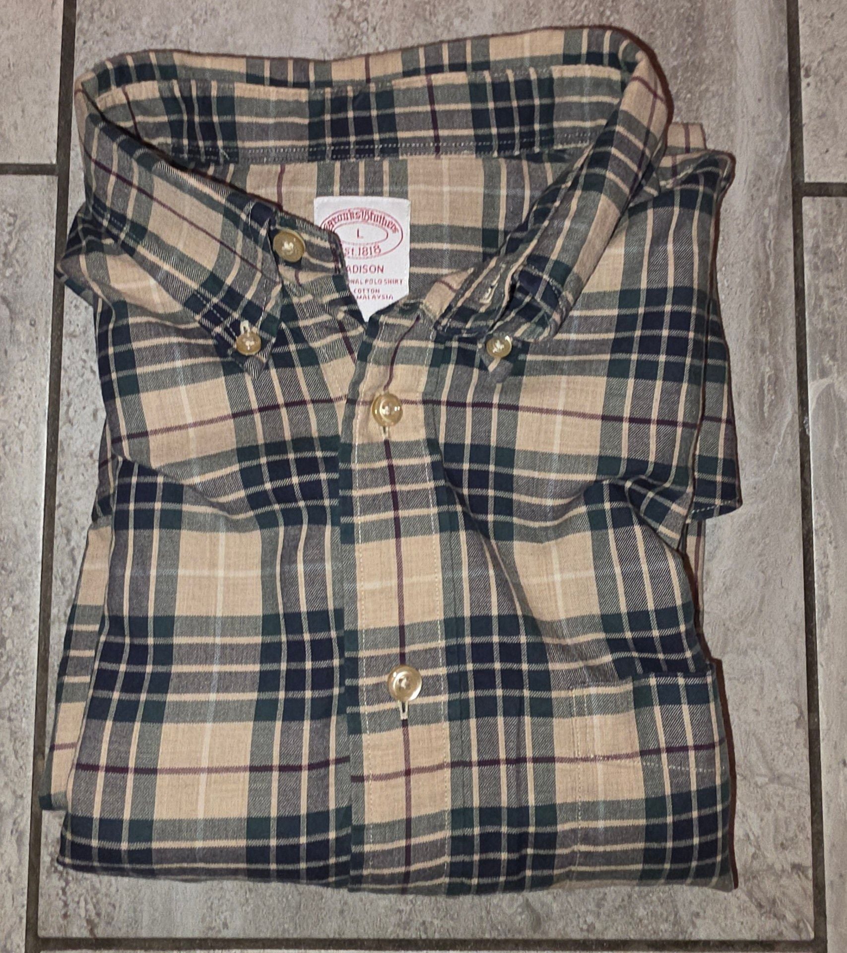 Brooks Brothers Madison Plaid Button Down Shirt Size L 5