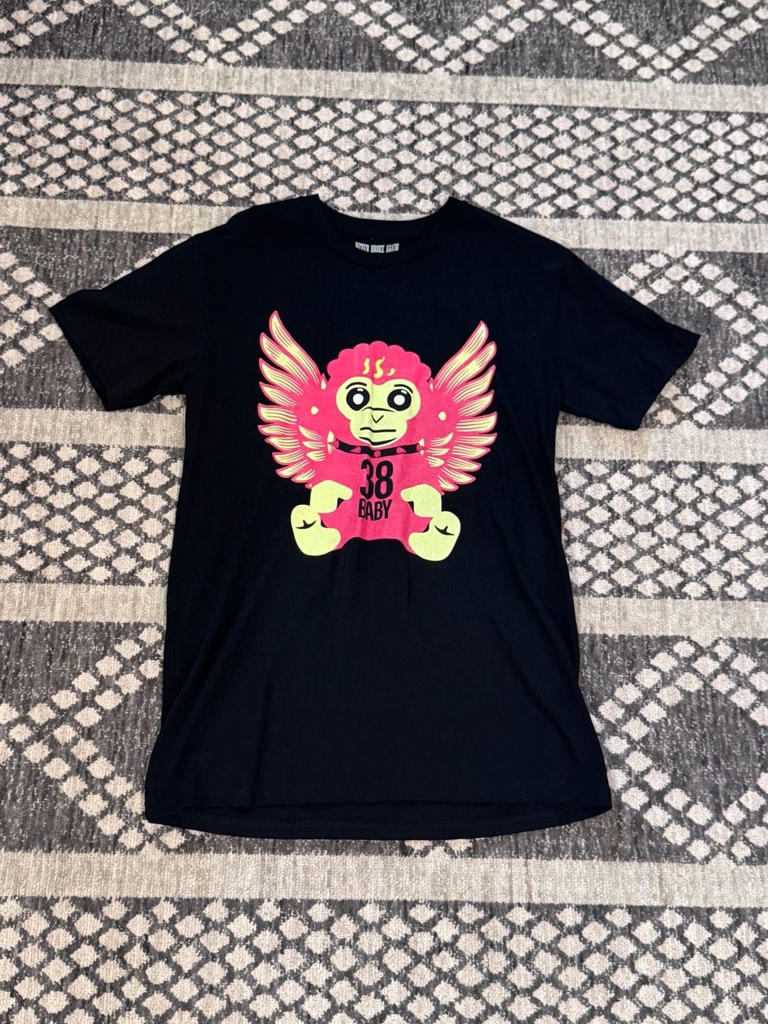 Never Broke Again 38 Baby Graphic T-Shirt Medium Black Short Sleeve Tee 2