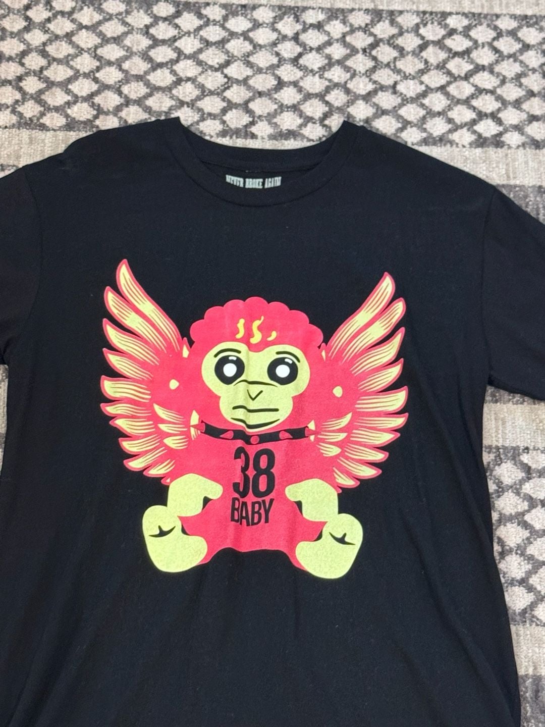 Never Broke Again 38 Baby Graphic T-Shirt Medium Black Short Sleeve Tee 4