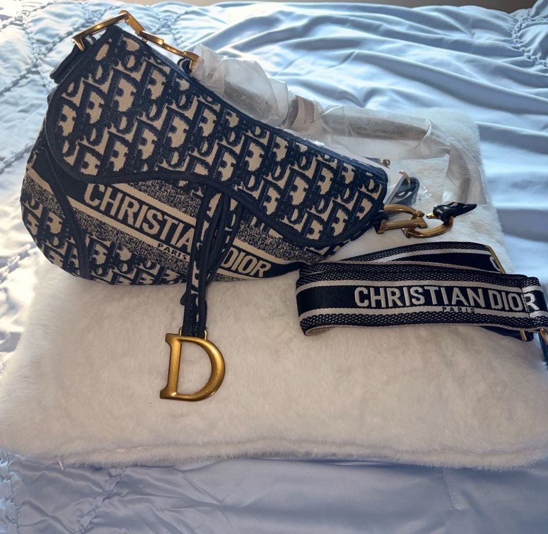 Christian Dior Saddle Bag Blue 2