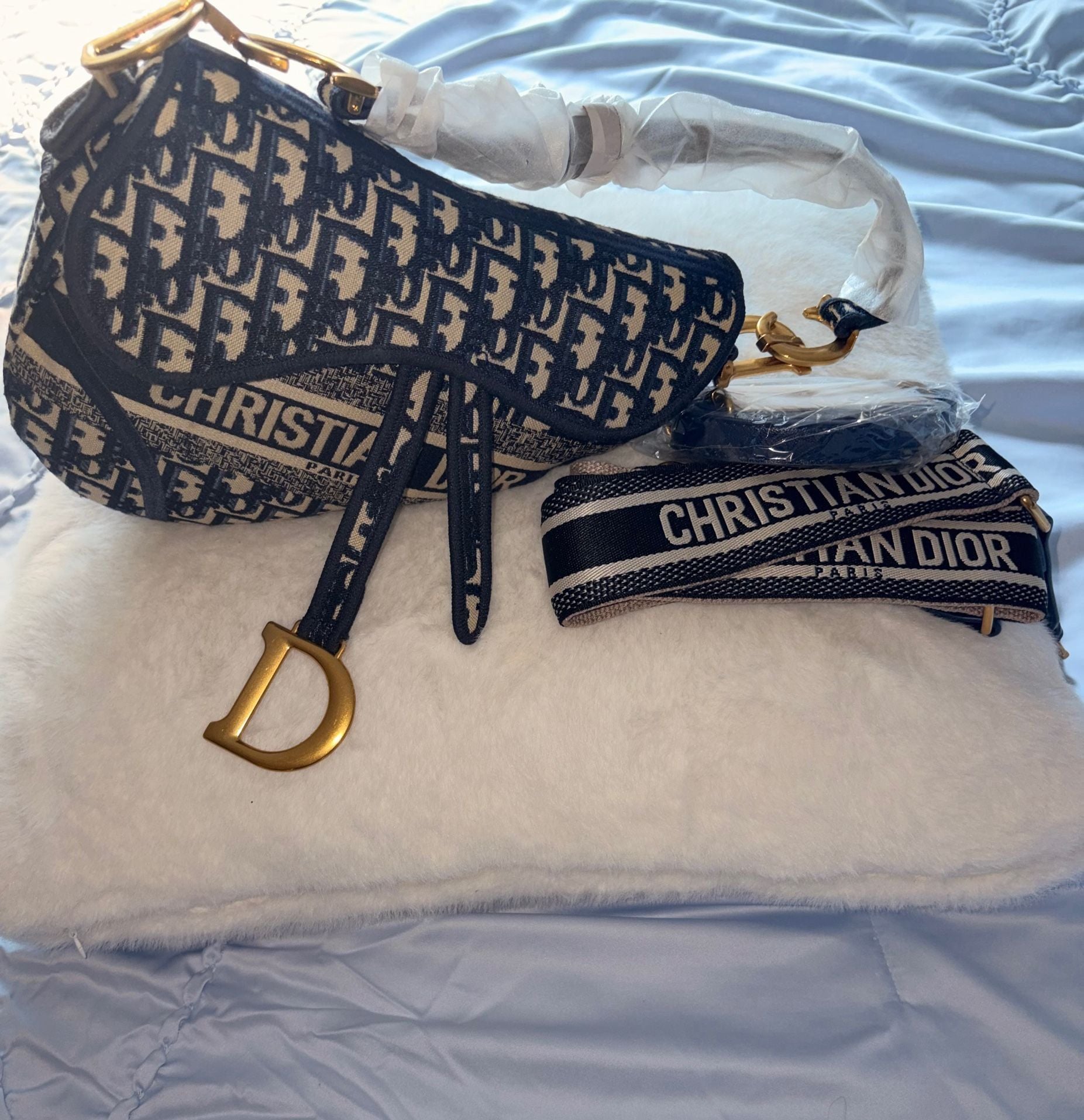 Christian Dior Saddle Bag Blue 8