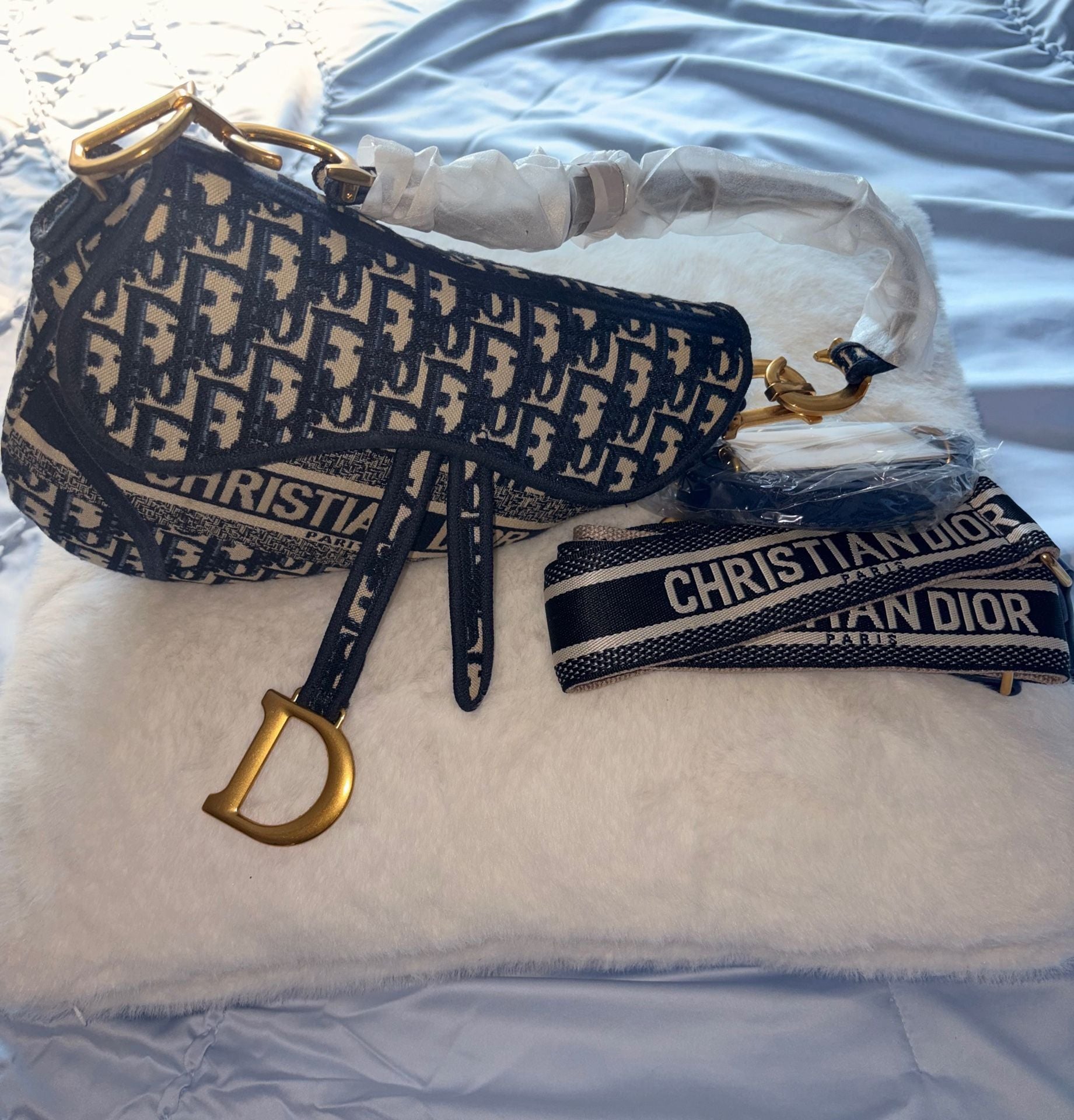 Christian Dior Saddle Bag Blue 9