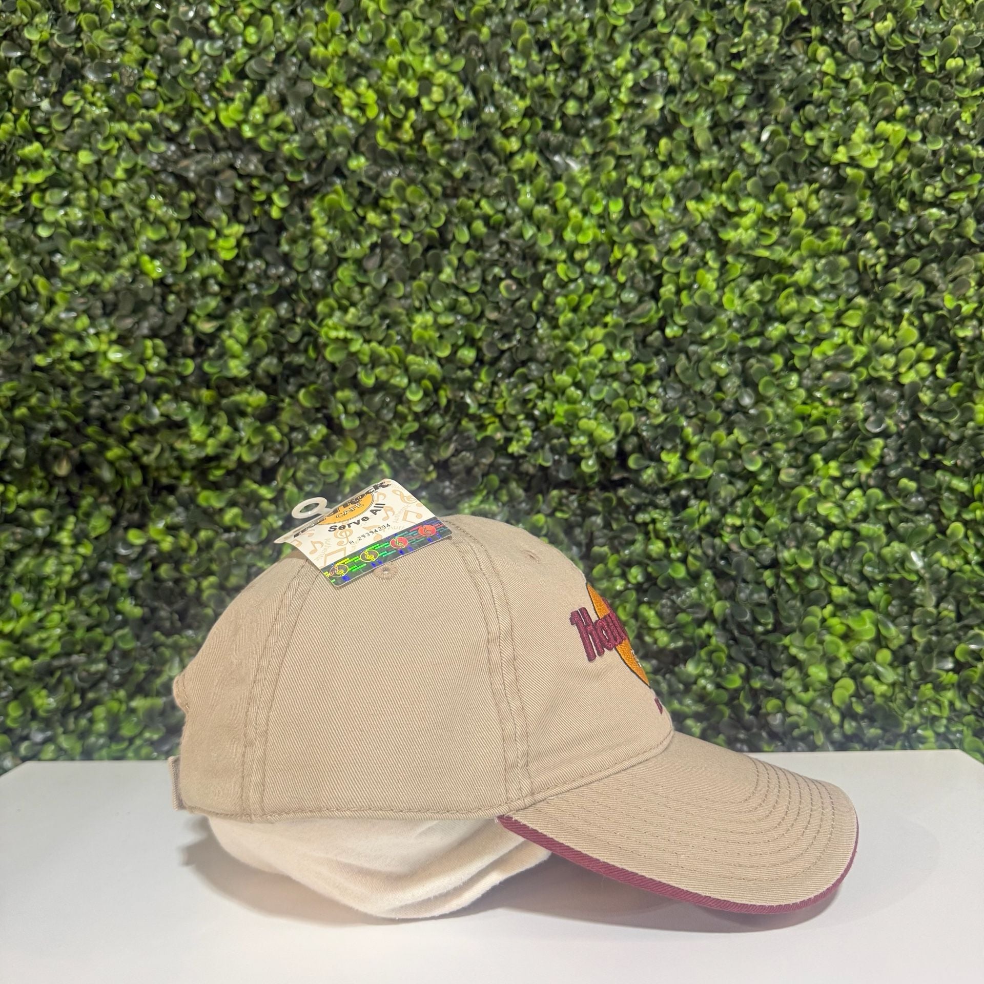 Hard Rock Cafe Boston Baseball Cap Tan Cotton Adjustable 3
