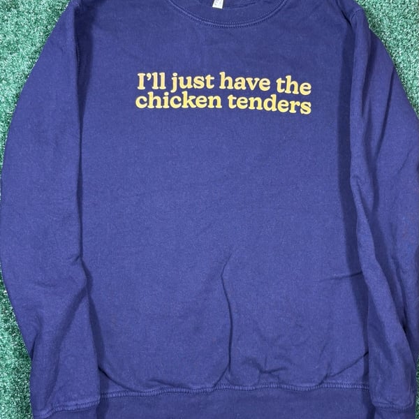 Middle Class Fancy Chicken Tenders Sweatshirt Size M Navy Blue