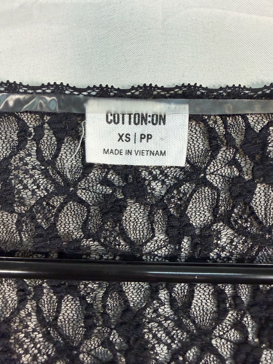 Cotton On Zali Cross Over Long Sleeve Top Size XS Black Lace 3