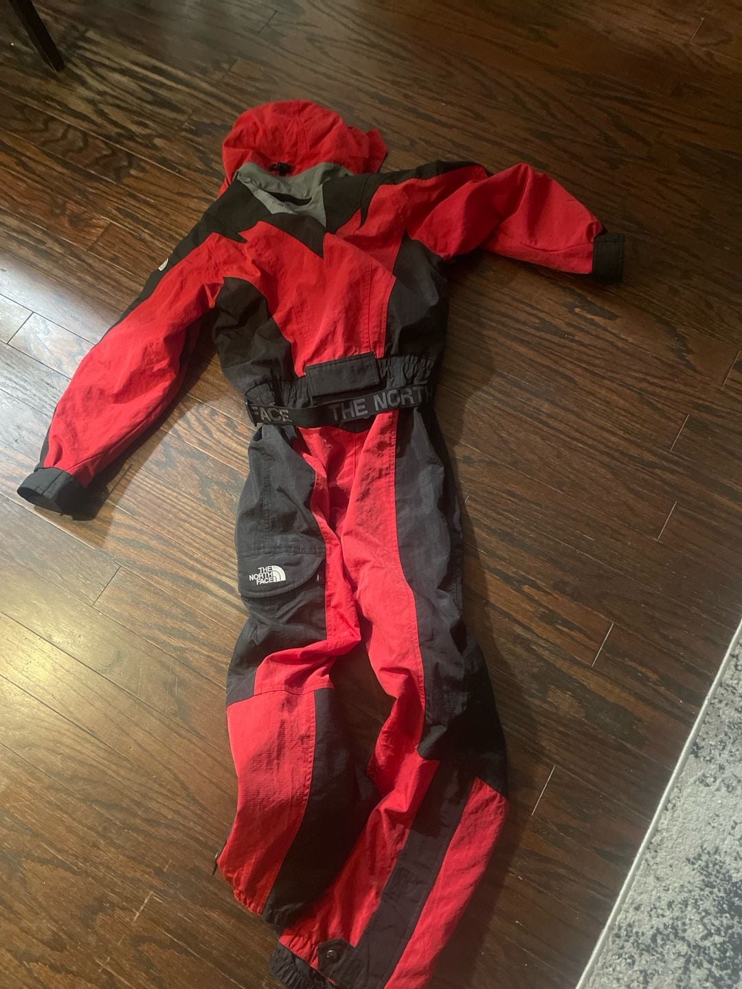 Vintage The North Face Extreme Light Red Black One-Piece Ski Suit Size 6 8