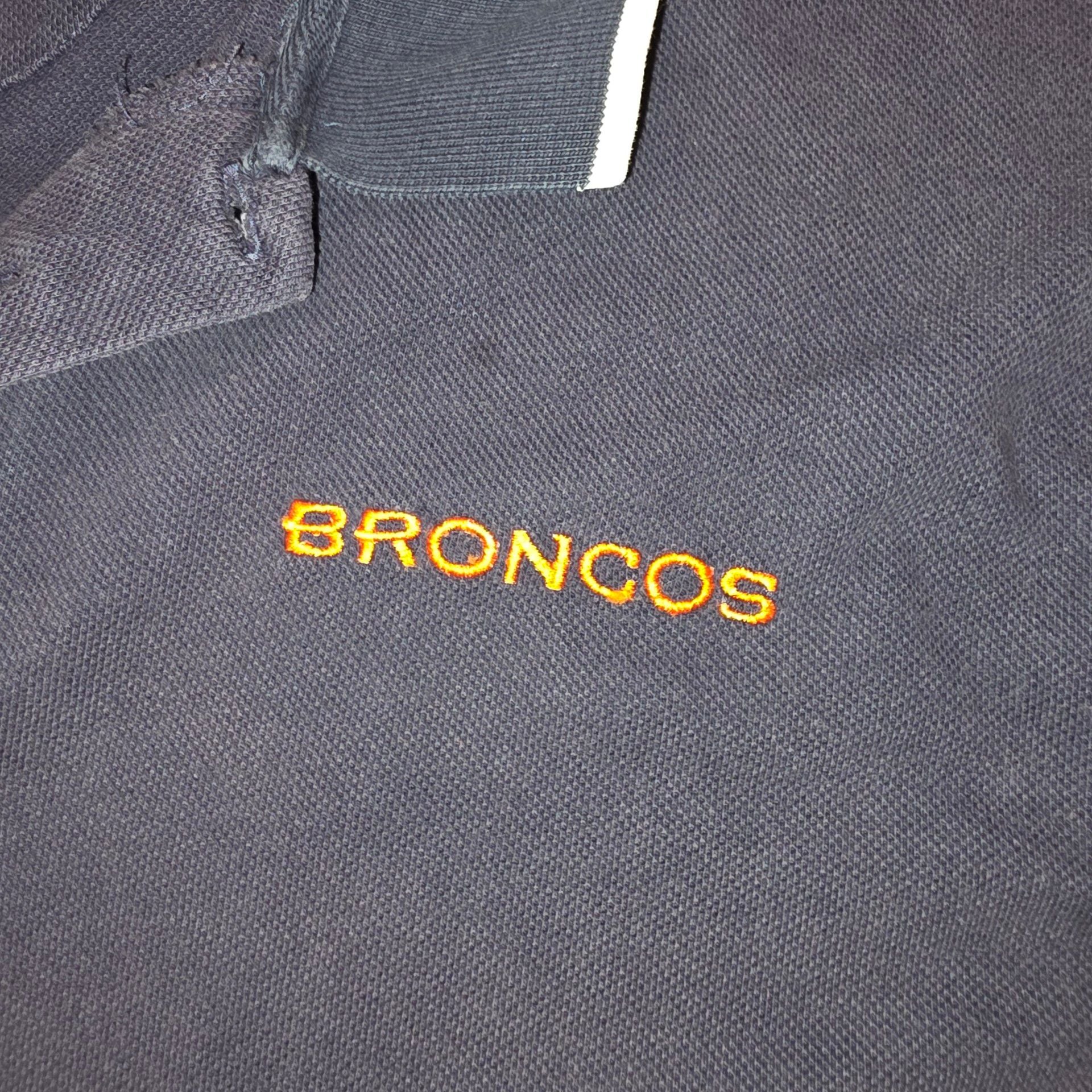 Reebok Denver Broncos Polo Size XL Navy Blue NFL Football 9
