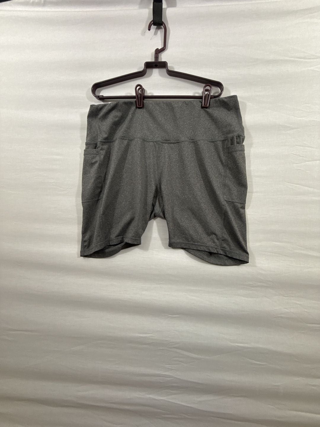 Game Time Athletic Biker Shorts Size 2X Gray Pockets Workout Yoga 2