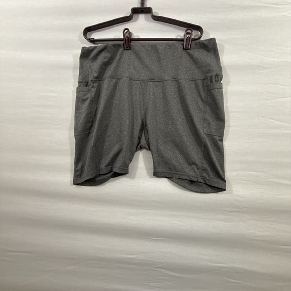 Game Time Athletic Biker Shorts Size 2X Gray Pockets Workout Yoga