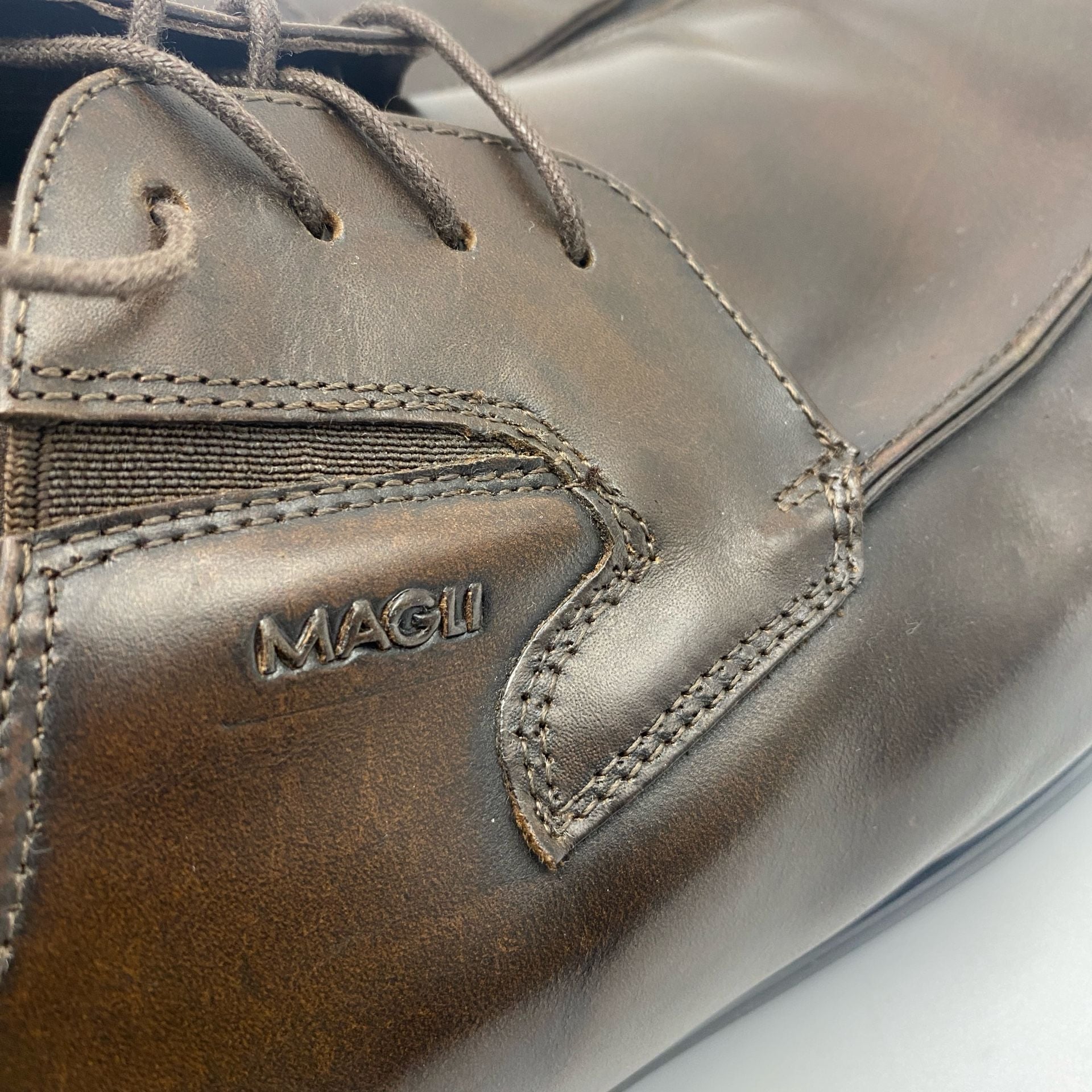 Bruno Magli Ventura Size 15 M Brown Leather Dress Shoes (DS1034) 7