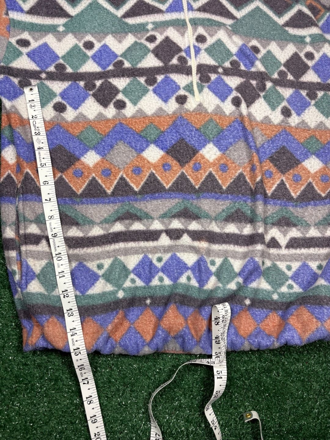 AM Sport 1/4 Zip Fleece Pullover Size M Aztec Print Pastel Ski Jacket 5