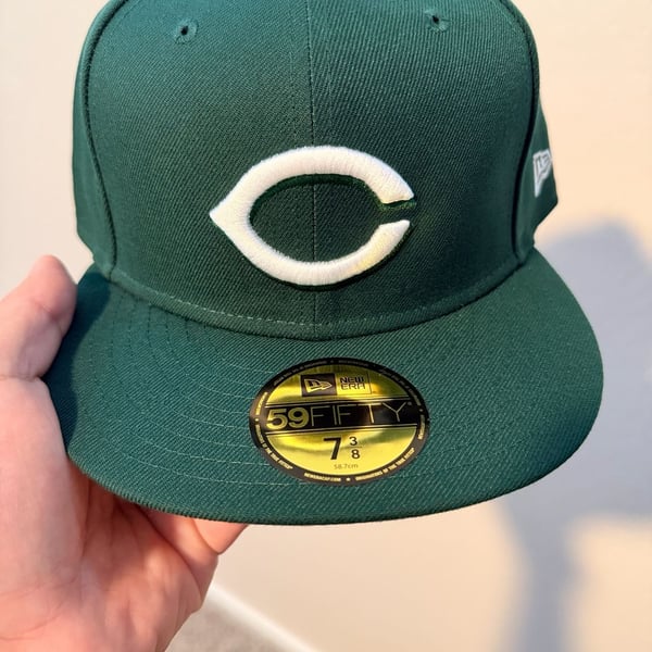 New Era Cincinnati Reds 59FIFTY Size 7 3/8 Fitted Hat Green