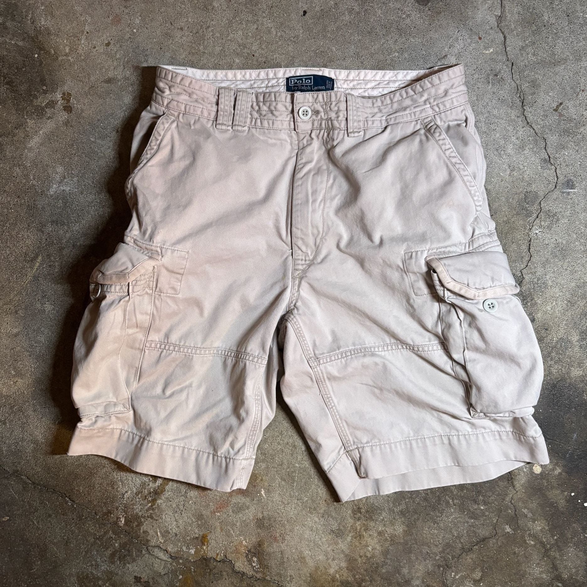 Vintage 1990s Polo By Ralph Lauren Tan Cargo jorts 4