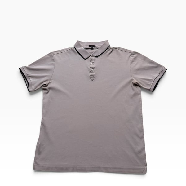 JEFF Polo Shirt Size M Gray Short Sleeve Tipped Collar